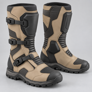 Bottes de moto longues imperméables, bottes de protection à haute cheville pour la conduite, les courses de moto, les aventures en plein air, style décontracté - Product Image 1