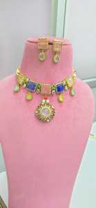 Premium Quality Designer <b>Necklace</b> Set Manufacturer Of Jewellery Fusion <b>Statement</b> <b>Necklace</b> Set Perfect For Festive Occasions - Product Image 4