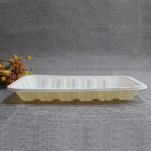 <b>Disposable</b> Food Tray Meat & Seafood Packaging 10x6 Inches Leak Resistant Sugarcane Dishwasher Safe Eco-Friendly BPA Free Plates - Product Image 4