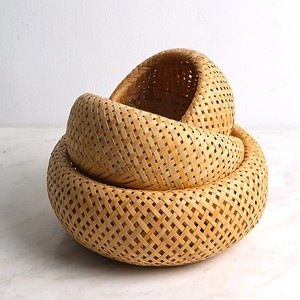 Cesta de bambú para ofrendas de iglesia, tejida a mano, contenedor de almacenamiento, cestas de fibra natural de bajo costo - Product Image 3