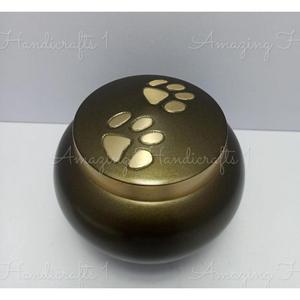 Red Pet Cremation <b>Urn</b> With Gold Paw Prints Small Size Ashes Keepsake Latest Arrival Brass Odyssey <b>Urn</b> For <b>Cat</b> & Dog Burial Ashes - Product Image 3