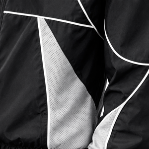 Black White Color Blocked Windproof Track Suit Zipper Closure Elastic Waist Regular Fit All Seasons Outdoor Wear <b>Windbreaker</b> Set - Product Image 6