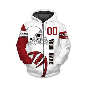 Sudaderas con Capucha Largas de Poliéster con Estampado de Equipos de Fútbol para Invierno 2026, Color Blanco, Cómodas para Uso Diario Informal - Product Image 1