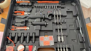 Chất lượng cao 21V không chổi than có thể sạc lại pin lithium điện khoan cờ lê khoan máy cắt điện công cụ thiết lập - Product Image 4