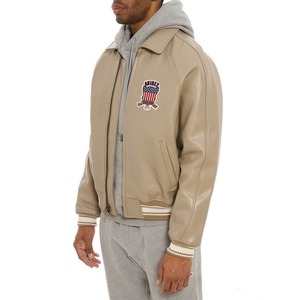Premium Quality Streetwear Style Avirex <b>Leather</b> Bomber <b>Jacket</b> 100% Genuine <b>Leather</b> Patchwork Embroidered Custom <b>Leather</b> <b>Jacket</b> - Product Image 4
