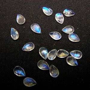 Pierres précieuses en pierre de lune arc-en-ciel naturelle de haute qualité, taille poire facettée, polies à la main, 6x9mm, livraison internationale sans droits de douane - Product Image 1
