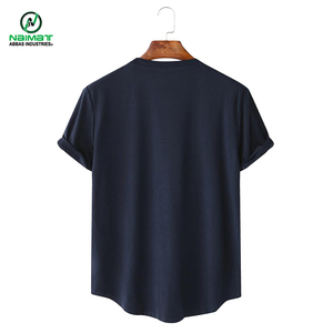 T-shirts décontractés bleu marine à poches pour hommes, coupe incurvée, manches retroussées, respirants, vente en gros, fabricant pour les États-Unis et l'Europe - Product Image 6
