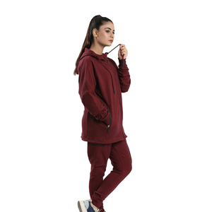 Ladies Hooded Tracksuits Oversized Cotton Fleece 2 Piece Pants Set Customized Tracksuit for Women Wholesale Women Tracksuits - Product Image 3
