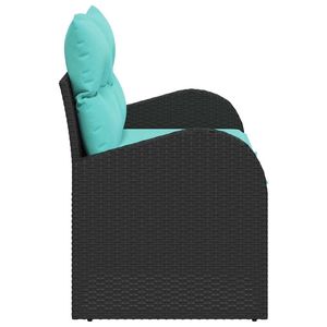 Canapé de jardin en polyrotin noir 124 x 62 x 85 cm - Product Image 6