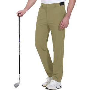 Pantalon décontracté pour homme, couleur unie, respirant, léger, en polyester, avec fermeture à boutons, pour le golf - Product Image 5
