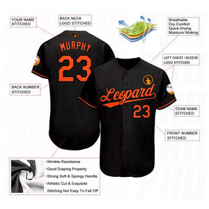 Camiseta de Béisbol Negra y Naranja Personalizada, Uniforme de Equipo Premium, Ropa Deportiva de Béisbol Personalizada con Logotipo, Nombre y Número del Jugador - Product Image 4