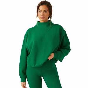 <b>Women</b> Mockneck Sweatshirt Ribbed Cuff Oversized Pullover Casual Fashion Wear OEM ODM Supplier - Product Image 3