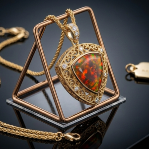 Hot Selling Multi Stone 925 Sterling <b>Silver</b> Necklace 18K Gold Plated 16 Inch 10g 10mm Trillion Shape Trendy Wholesale Product - Product Image 4