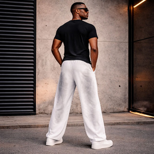 Pantalon de survêtement ample et décontracté pour homme Ekin Impex Ekin 151, en tissu Oxford 400 g/m², effet vieilli, coupe large, taille élastique, en molleton, finition acide - Product Image 4