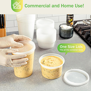 Contenedores de Plástico Apilables de Diseño Moderno de 32oz con Tapas, 50 Sets, para Almacenamiento de Alimentos, Sopas, a Prueba de Fugas, Aptos para Congelador/Lavavajillas/Microondas, Ideales para Fiestas - Product Image 3