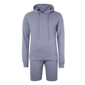 Conjunto de Sudadera con Capucha y Pantalones Cortos Bordados para Hombre, Ropa Deportiva Informal Transpirable 100% Algodón, 2 Piezas, Personalizable al por Mayor - Product Image 2