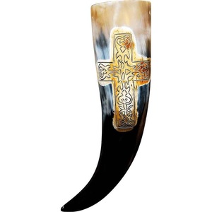 Cuerno para Beber Estilo Vikingo, Auténtico y Seguro para Alimentos, con Soporte de Hierro, Decoración Pulida, Impermeable, Superventas - Product Image 1
