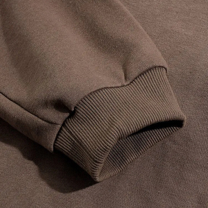 Men's Oversized Hooded <b>Zipper</b> <b>Sweatshirt</b> Solid Color Casual Fleece Hoodie Autumn Wear Regular Fit Knitted Cotton Style Hoodies - Product Image 5
