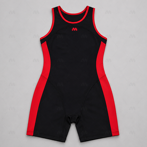 Combinaison de lutte sans manches personnalisée pour homme, en Spandex/Polyester, légère et respirante, pour adultes - Product Image 5