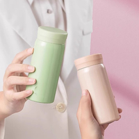 Botella de Agua Mini de 200 ml, Taza de Agua de Acero Inoxidable de Doble Pared con Aislamiento al Vacío, para Bebidas Frías y Calientes, Apta para Bolsos y Carteras