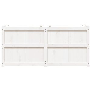 Jardinière en bois de pin massif durable, blanche, 59,1x19,7x27,6 pouces - Pots et jardinières à fleurs - Product Image 5