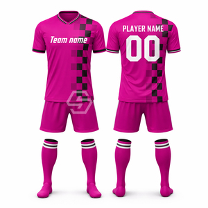 Maillot de football unisexe personnalisé par sublimation, col en V, manches courtes, 100 % polyester, respirant, séchage rapide, nom de l'équipe imprimé sur le devant, adulte - Product Image 3