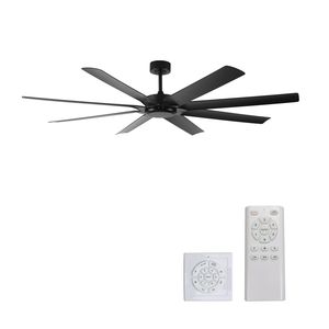Ventilatore da Soffitto Silenzioso con Motore DC da 72 Pollici, 8 Pale Reversibili, 6 Velocità, Design Industriale, Senza Luce, Telecomando, Funzione Timer - Product Image 1