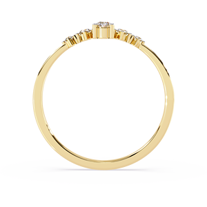 Bague de fiançailles minimaliste et délicate, avec un diamant naturel ovale certifié IGI, en or 18 carats, pour femme. - Product Image 4