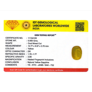 Alexandrite Oval Faceted Loose Gemstone 4.75 Ct Yellow Sapphire for Fine Jewelry - Product Image 4