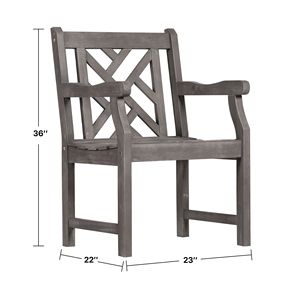 Poltrona da Patio in legno fattoria, Lidwina, comoda ed elegante, per uso esterno - Product Image 5