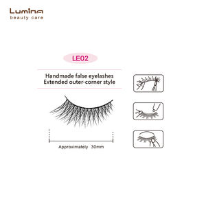 Pestañas Postizas Hechas a Mano de Algodón/Nailon/Fibra Sintética LE02 Reutilizables Autoadhesivas con Efecto 3D al por Mayor para Mayoristas en Línea - Product Image 2