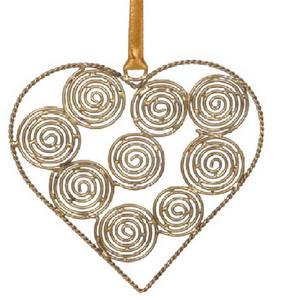 Ornement de Noël suspendu en forme d'arbre, aspect moderne à six étoiles et rond, couleur cuivre, durable, imperméable, taille personnalisée - Product Image 3