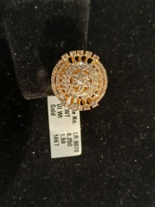 Luxury 14K Gold Floral Cluster <b>Ring</b> with Sparkling <b>CZ</b> Stones Elegant Bridal Party Wear Jewelry for Women - Product Image 4