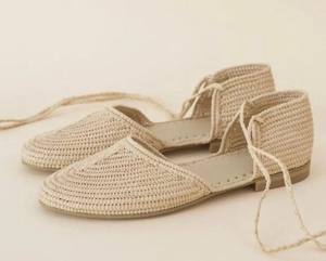 Sandales en raphia pour femmes – Pantoufles marocaines en paille faites à la main, chaussures d'été bohèmes - Product Image 3