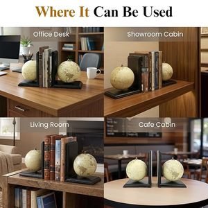 Sujetalibros Metálicos Tradicionales y Elegantes para Estantes de Dormitorio y Decoración de Bodas, Color Personalizable, Exhibición Organizada de Libros - Product Image 6