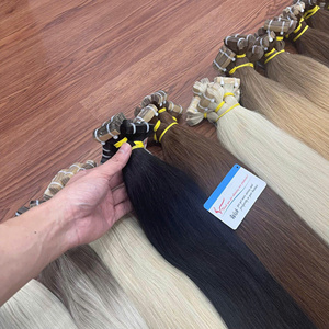 Prix d'usine 100% Extensions de cheveux naturels lisses colorés à fixer par ruban adhésif, cheveux humains en mèches, sans nœuds, sans perte, super lisses - Product Image 6