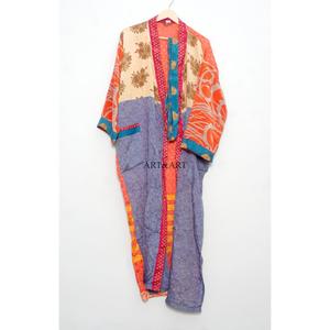 Kimono de seda largo hecho a mano, estilo vintage con patchwork, para damas de honor, talla única, suave y transpirable, ropa de dormir para mujer, el más vendido. - Product Image 5