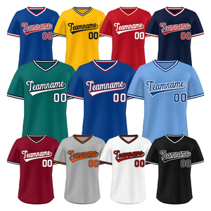 Wholesale 100% <b>Polyester</b> High Quality Man Blank Baseball Uniform Sportswear <b>T</b>-<b>Shirts</b> Custom Logo Name Baseball Jersey - Product Image 1