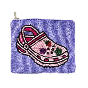 Trendy hand embroidery seed beaded Croce beaded coin <b>purse</b> preppy wallet <b>cute</b> custom kids birthday gifts unique coin <b>purse</b> - Product Image 1