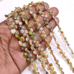 Cuentas de Ópalo Etíope Natural Facetadas en Forma de Corazón, Hechas a Mano, de Primera Calidad, para la Elaboración de Joyería, Pulseras y Collares en Lotes - Product Image 2