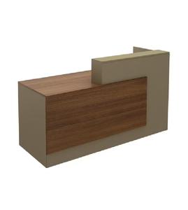 Bureau d'accueil industriel moderne avec comptoir surélevé et panneau frontal en métal durable pour les entrées de bureaux et les zones d'accueil - Product Image 1