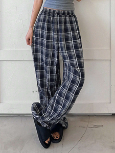 <b>Cheap</b> Flannel Plaid Long <b>Pajama</b> Pant Men's Night Winter 100% Cotton Sleep Wear Check Design Woven Plaid Bottom <b>Pajama</b> Men's Pant - Product Image 2