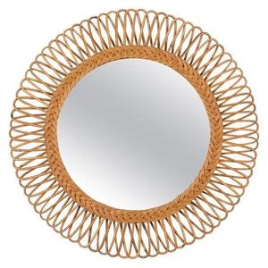 Forme de fleur de miroir de rotin de conception traditionnelle de style bohème pour l'usage décoratif - Product Image 3