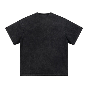 Custom Oversized Knitted Men's Acid Wash Crew Neck <b>T</b>-Shirt 100% Cotton Short Sleeve Loose Fit Chinese Style Blank for - Product Image 6