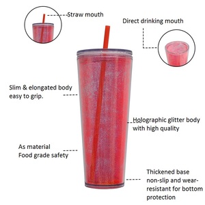 750ml <b>Glitter</b> Tumbler with Straw BPA Free Portable Party Drinking Cup - Product Image 2