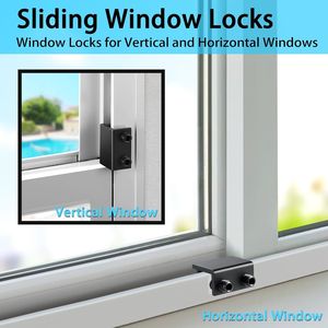 Set di 4 Serrature a Chiave per Finestre Scorrevoli, Facile Installazione, Regolabili per Finestre e Porte Scorrevoli Orizzontali e Verticali - Product Image 2