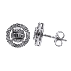 Anillo de Compromiso y Boda para Mujer, Oro 14K, Baño de Rodio Natural, Elegante y Sofisticado, Diamante de Corte Brillante de 0.61CTW, Simétrico - Product Image 1