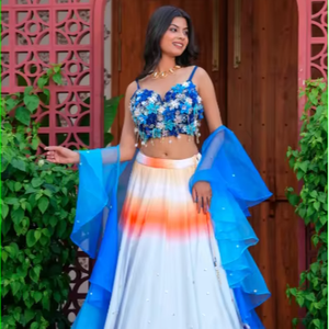 ชุดเครื่องหอมฟิวชั่นสวนจากแสงจันทร์ชุด lehenga แต่งสวนแบบดั้งเดิมพร้อมชุด lehenga choli - Product Image 1