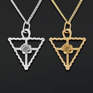 Pendentif BOJ RCJ 017, style victorien, personnalisé, rose-croix rosicrucienne, fait main, argent sterling, symbole alchimique, prix bas, en solde - Product Image 2