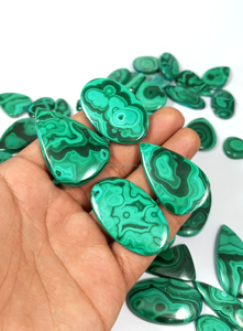 Natural Malachite Cabochon Green Loose Gemstone for Wire Wrapping Metalsmithing & Silver Jewelry Making Healing Crystal Flatback - Product Image 2
